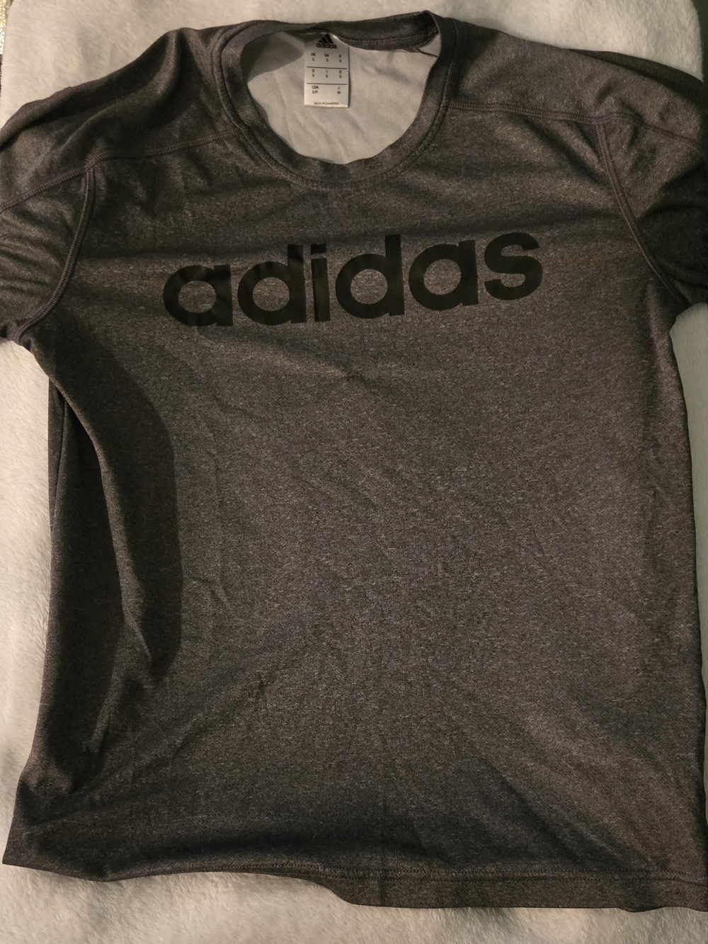 adidas Men’s Charcoal Gray Logo Short Sleeve Tee